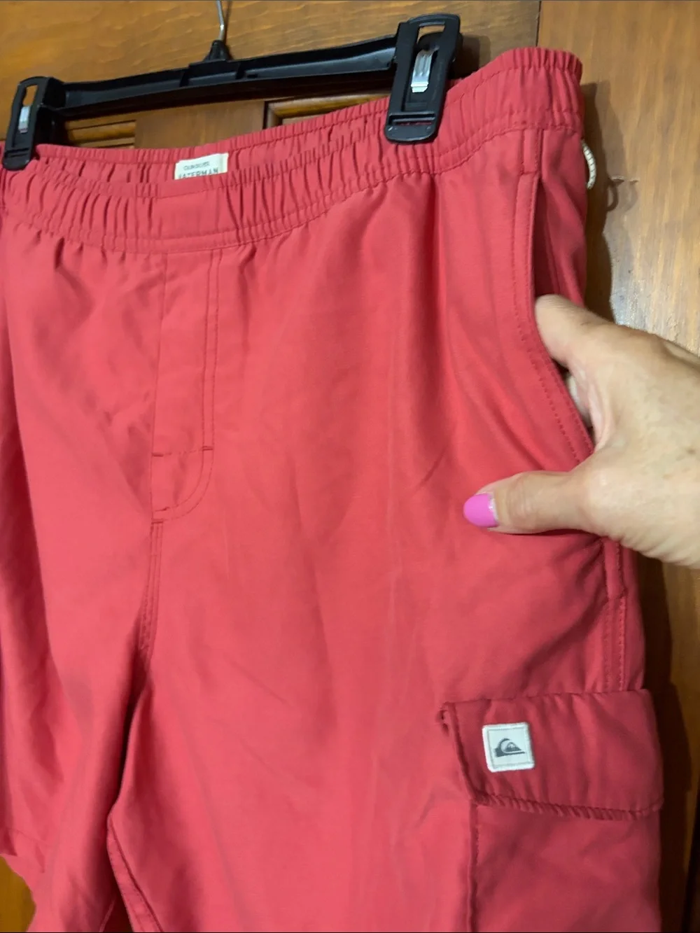 Quiksilver Red Men's Cargo Swim Trunks